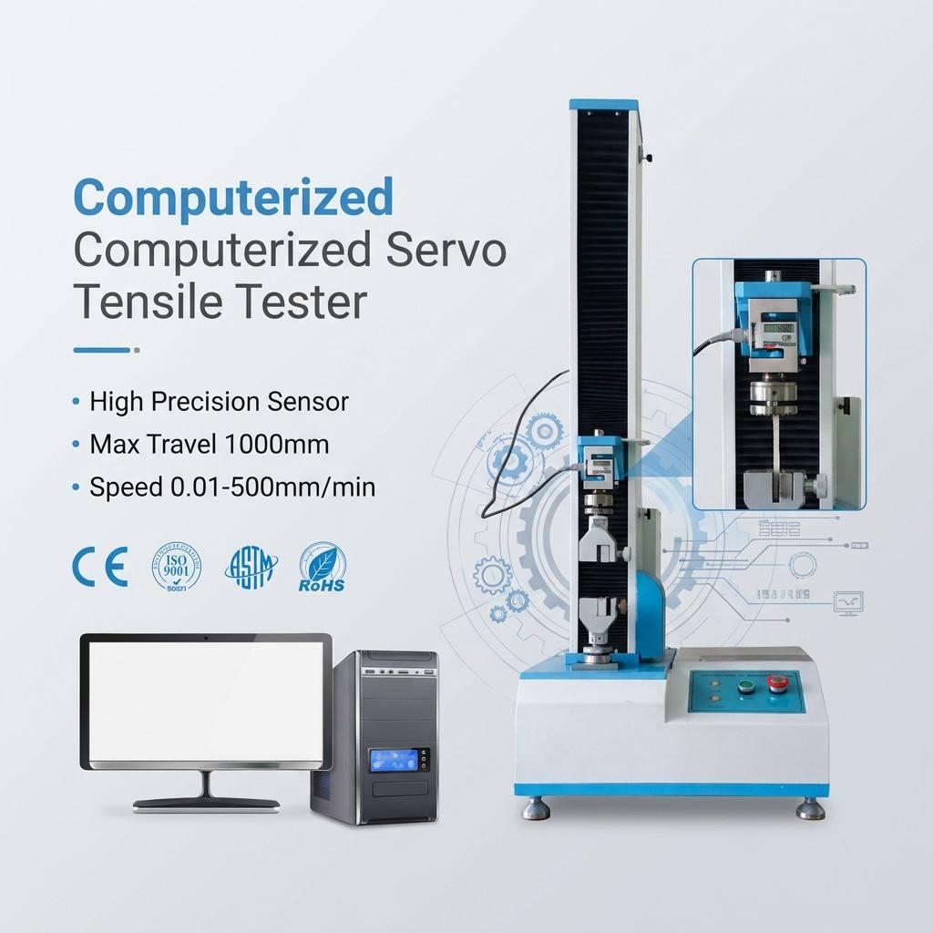 Touch Screen Single Column Tensile Tester Vertical Compression Bending Test Equipment for Packaging Bag Label