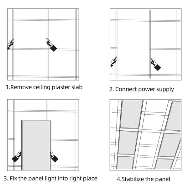 Square Led Recessed Ceiling Panel Lights 36W CRI>95 Triac Dimmable For Kitchen Libraries Hospitals