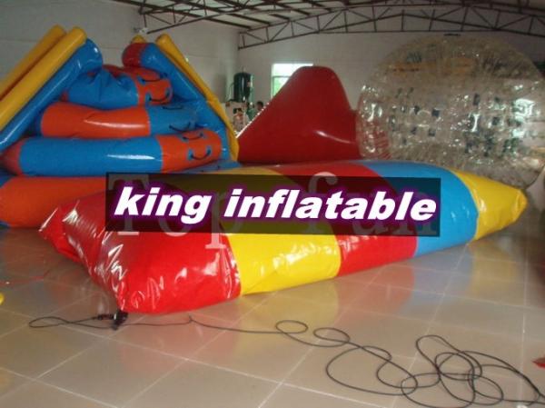 Quality Red / Yellow / Blue 0.9mm PVC Inflatable Water Toys / Saturn Slide With Blob Ball for sale