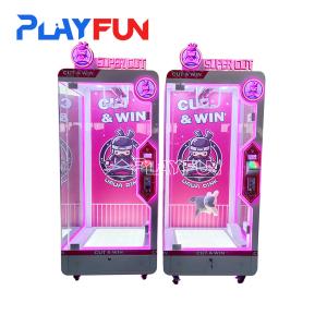 Wholesale Wholesale Playfun Pink Cut Machine Coin Operated Scissors Game Gift Machine Prize Arcade Vending Machine for Kids from china suppliers