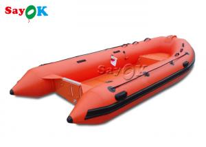 Wholesale 12.8ft 390cm Red PVC Inflatable Boats With Outboard Motor from china suppliers
