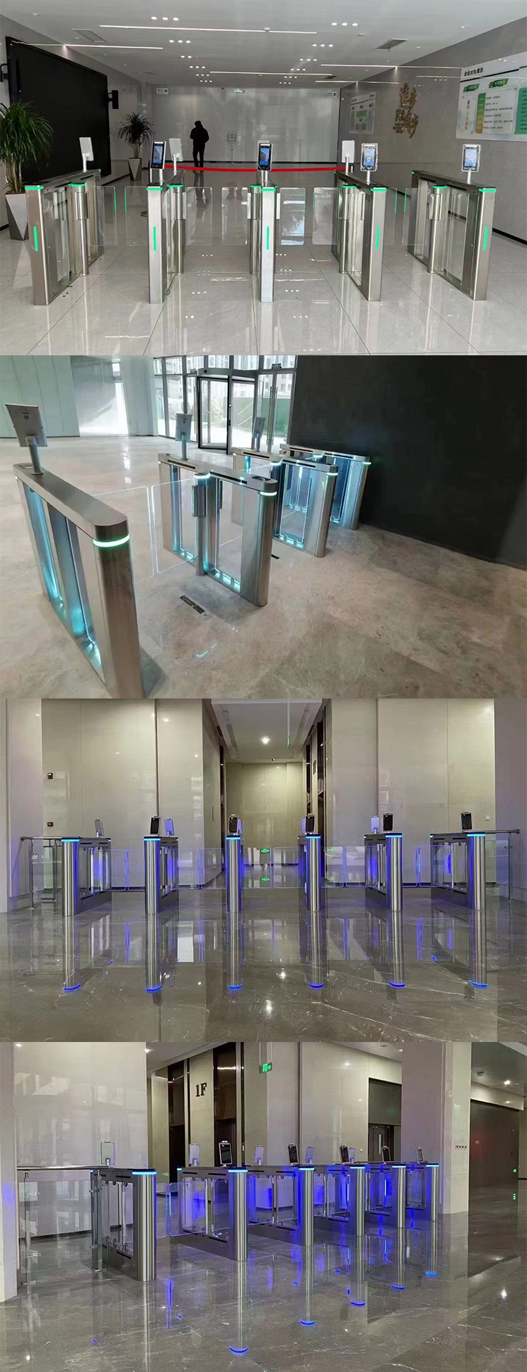 Revolving Flap Barrier Turnstile Gate With Card Reader / Fingerprint Access Control