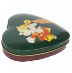 Mini Heart Shape Chocolate Tin Box , Sweet Candy Container Box With Lid