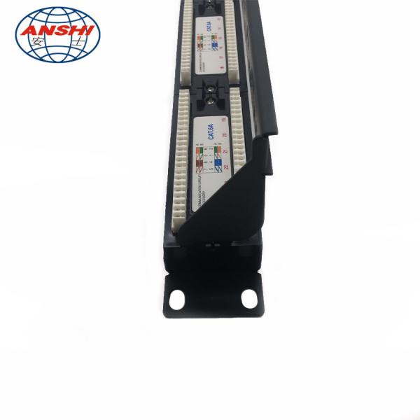 110 Idc Cat6a Utp Patch Panel 19 Inch Unshield UTP With Cable Manager Black Color