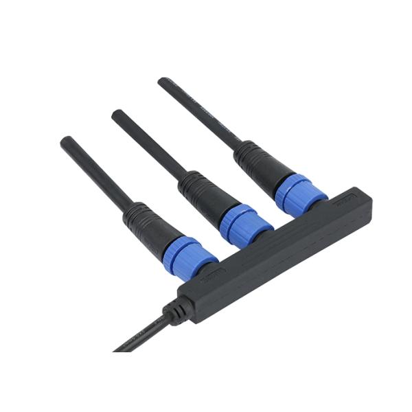 PA66 2 Pin Waterproof Connector Plug , Automotive T Shape Waterproof DC Plug