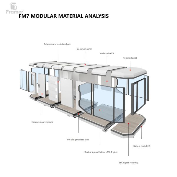 FM 7 Versatile Modular Capsule House Hot-Dip Galvanized Steel Structure Prefab Capsule House Durable