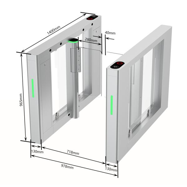 SUS304 Automatic High Speed Glass Turnstile Doors Pedestrian Access Control 60HZ