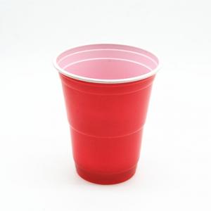 China 12OZ 375ML PP Disposable Plastic Cups Cold Drinks Red Beer Pong Cups on sale