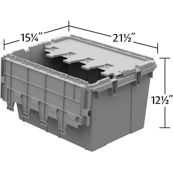 Efficient Foldable Turnover Plastic Crate Attached Lid Solid Moving Storage Bin Stackable Pallet Container For Convenient