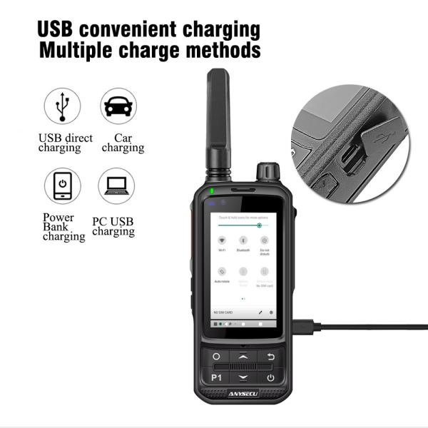 Portable 4G IPX-3 Waterproof Two Way Radio with 3500mAh Battery and Android Wifi Zello POC Push to Talk