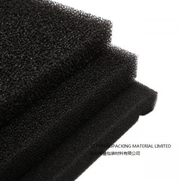 Quality Black RoHS Open Cell Foam Filter Material , 10 PPI Reticulated Polyurethane Foam Sheet for sale
