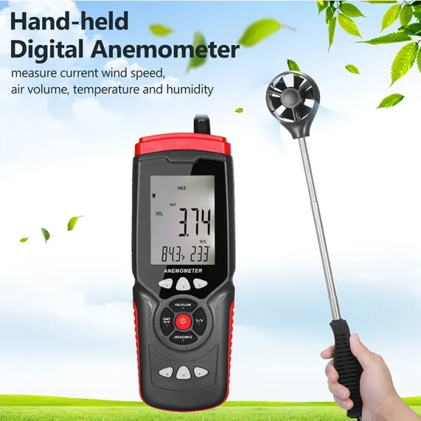 GT8907 Highly Sensitive Digital Anemometer Non Contact For Wind Speed Measurement