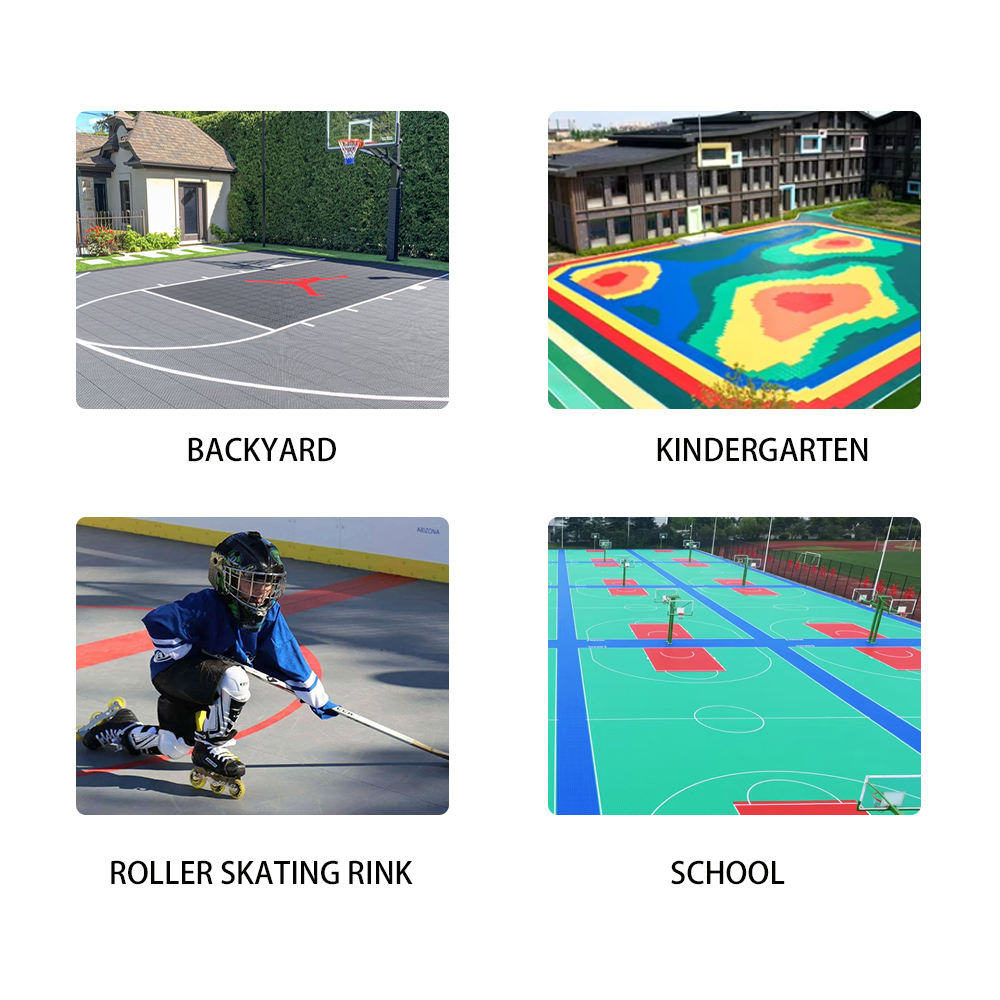 UV-resistant Waterproof Interlocking Floor Mat with Customizable Lengths for Sports Flooring
