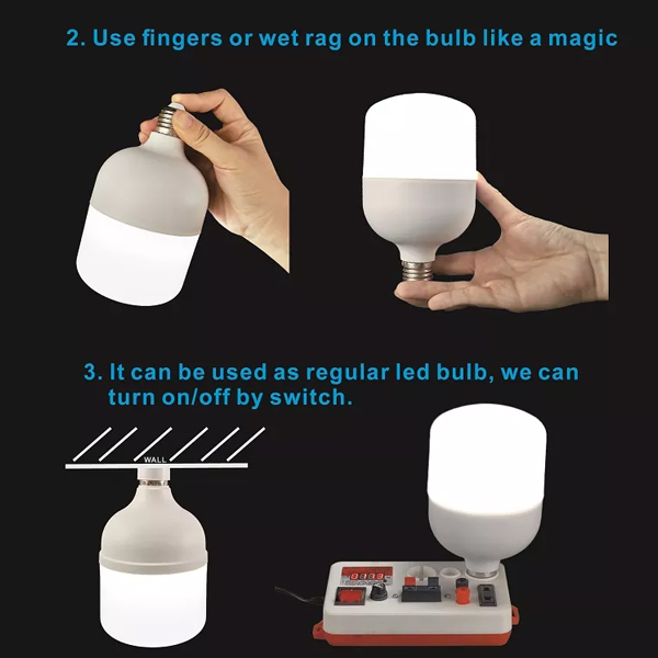 AC 165-265V E27 Emergency LED Bulb With Hook T Shape Practical