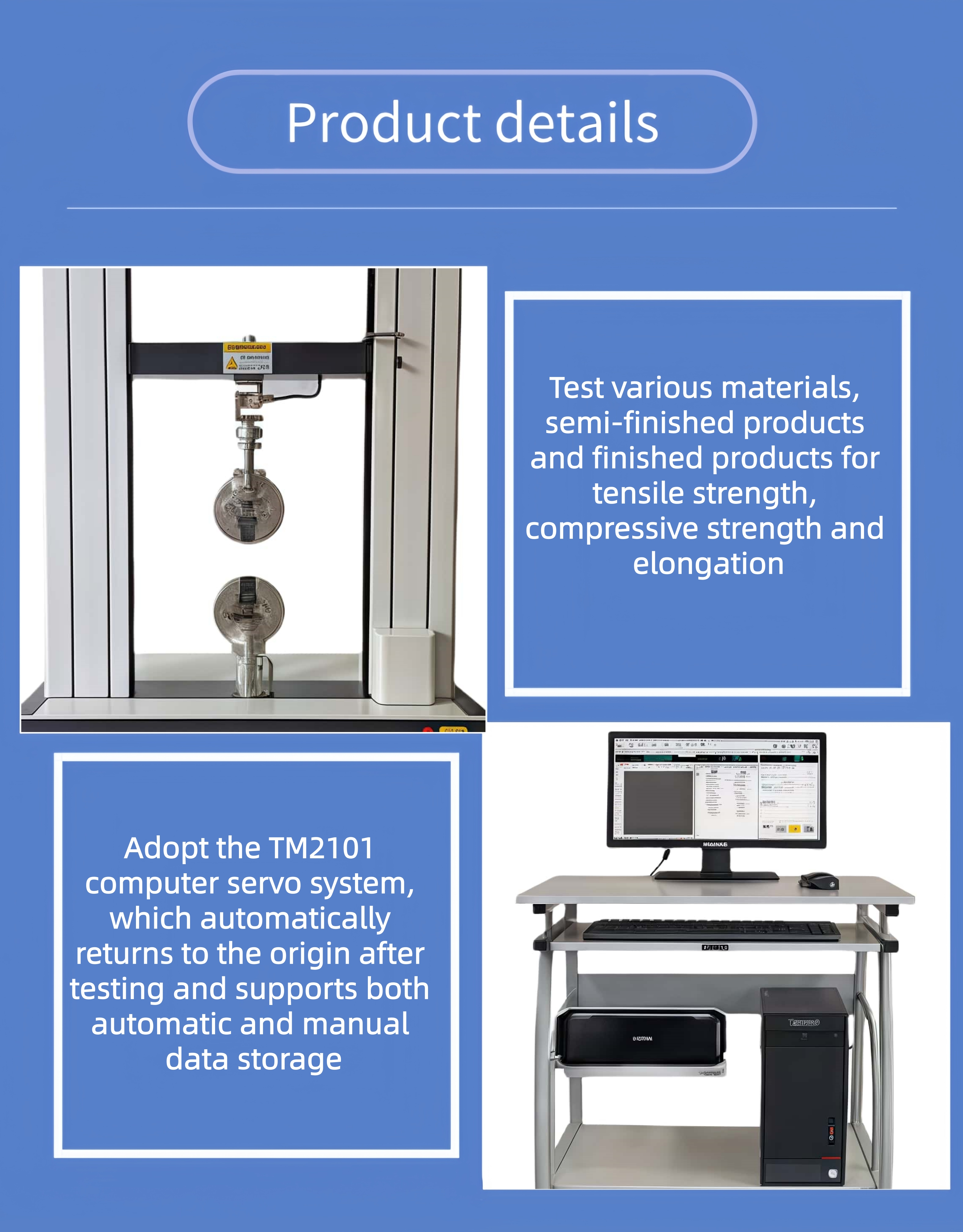 Dual-column Universal Cable Tensile and Peeling Testing Machine, Plastic, Rubber and Leather Tensile Strength Testing Machine