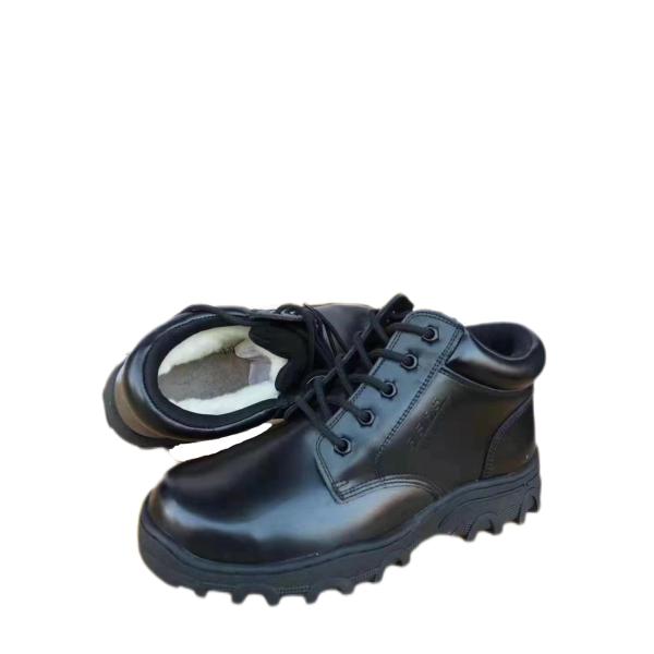 Anti Slip Buckle Wool Leather Boots