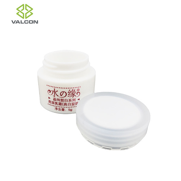 Durable Empty Cream Jars Transparent Screw Cap 5 ML Plastic Body Red Printing