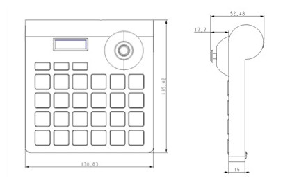 ABS Plastic Handheld Vehicle PTZ Camera Controller Mini 2 Axis CE FCC Certification