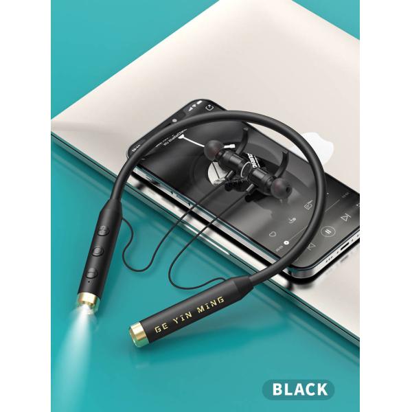 Bluetooth Neckband Earphones With 70H Playing Flashlight TF Card Model