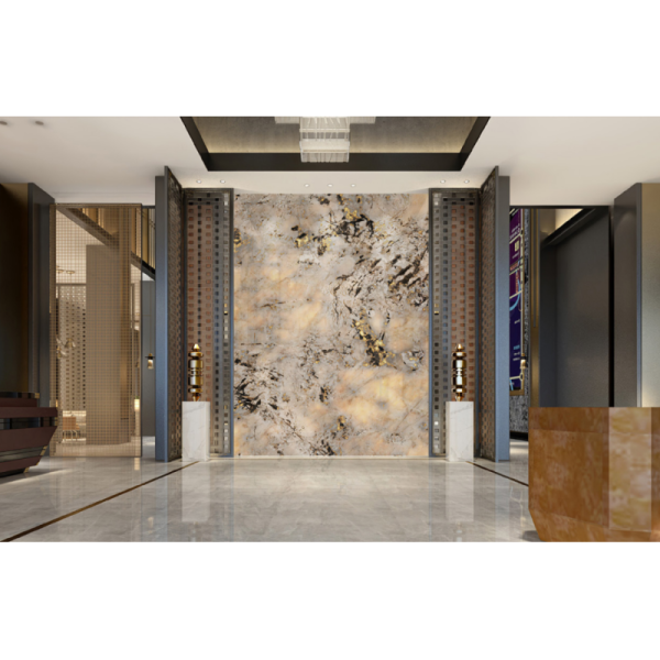 3D Printed Translucent Stone Feature Wall Panel Waterproof Art Cladding