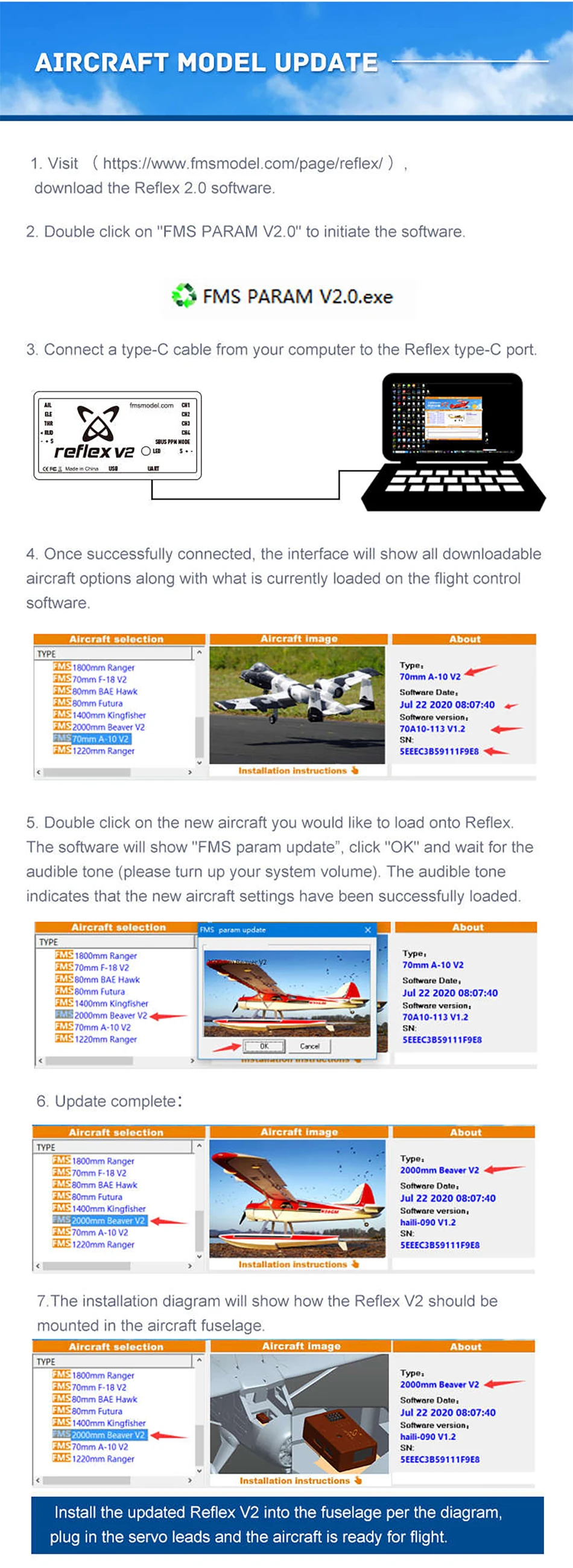 FMS Reflex V3 Pro 6-Axis Gyro Stabilizer Flight Controller Remote Control RC Aircraft Warbird Fixed Drones Accessories