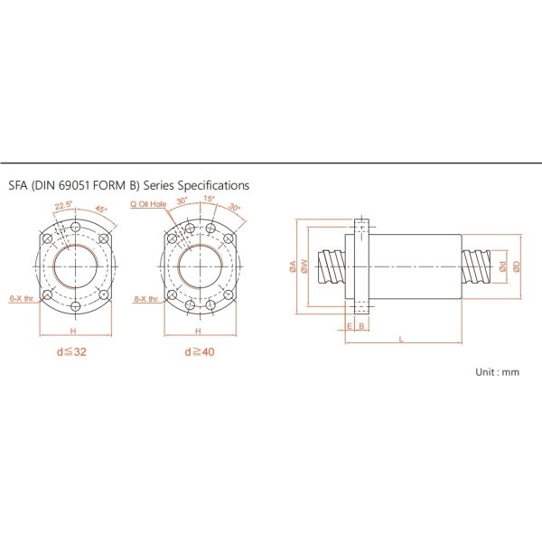 SFA5005 C7 Cnc Router Lead Screw High Precision Lead Screw High Strength