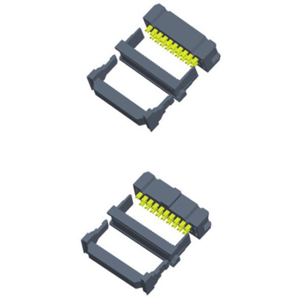 2.54mm Pitch IDC Socket Connector 1.5 AMP Rated Current Polyester Insulator