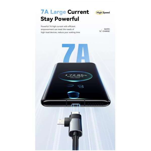 ESSAGER ES-X59 2 In1 Usb To Micro USB C Fast Charging Cables 7A Pd 100W