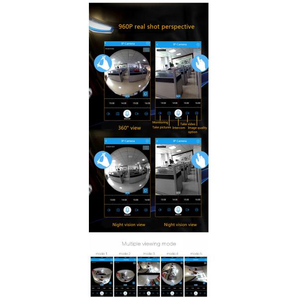 IR Night Vision 360 Degree Panoramic IP Camera 960P WIFI Wireless