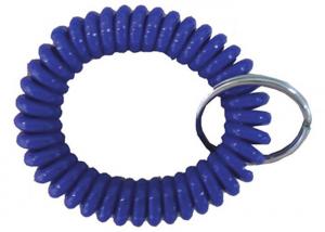 Wholesale Plastic Wrist Coil Key Chain , Polyurethane Blue Spiral Wrist Key Chain from china suppliers