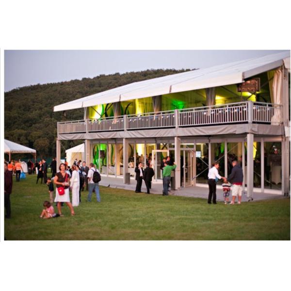 Double Decker Outdoor Exhibition Tent Cube Structure With Glass Door
