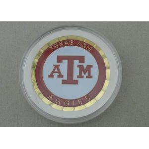 AGGIES Personalized Coins by Brass Stamped with Imitation Hard Enamel