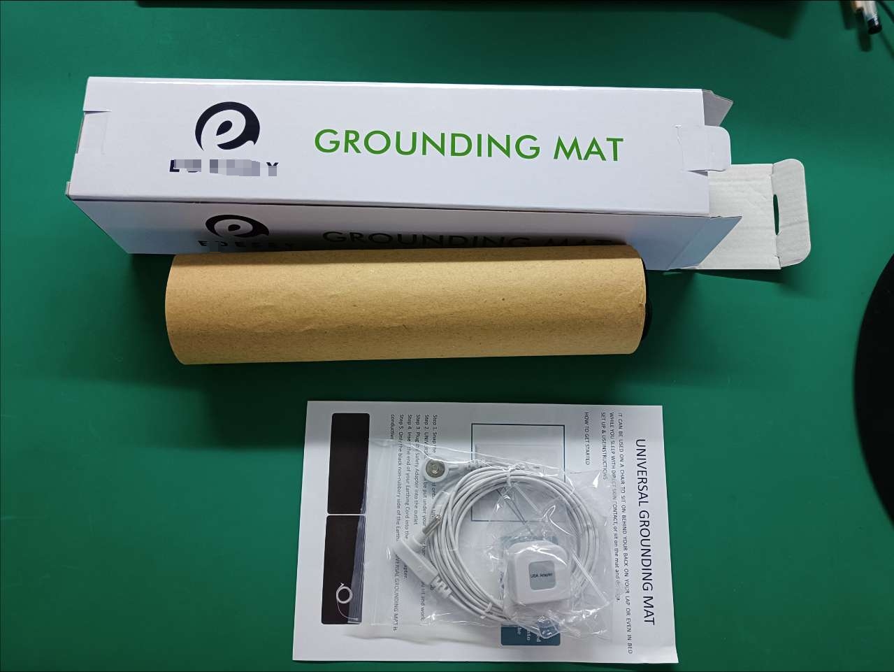 Breathable Earthing Small Mat for Car/Mouse/Keyboard Conductive Grounding Leather Pad Therapy Improves Sleep Wtih 15ft Cord