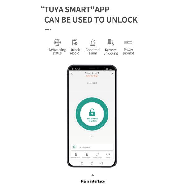 Round Handle Biometric Smart Lock Smart Fingerprint Door Lock With Tuya App