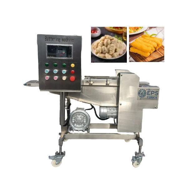 Flouring Machine Connect with Batter and Breading Machine Chicken Nuggets Preduster Machine