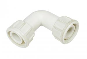 China White 1'' Thread Plastic Elbow Fitting Fuel Transfer Pump Parts on sale