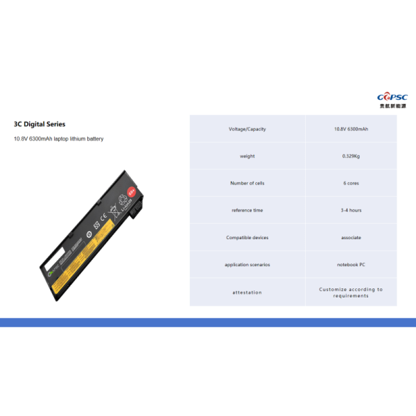 10.8V6300mAh Laptop lithium battery