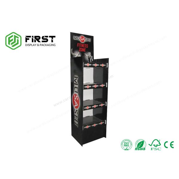 Custom Retail Foldable POS Corrugated Cardboard Floor Display Rack For Promotion