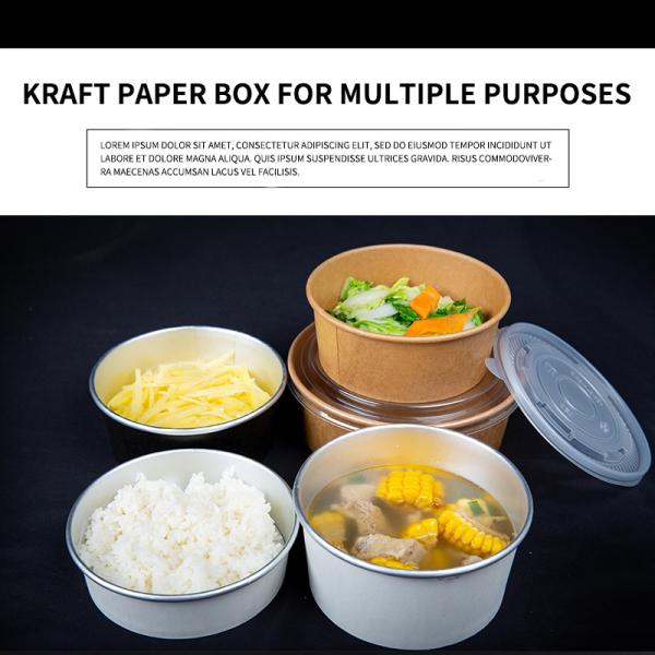 Kraft Eco Friendly Paper Bowl Stocked Biodegradable Salad Bowl