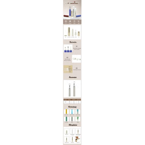 AY005 10ML 15ML Luxury Acrylic Airless Roll On Bottle For Eye Serum Gel Wholesale