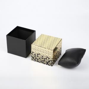 Wholesale Gold Foil Personalised Leather Watch Box Two Pieces Rigid Paper With Pillow Wrapped Black from china suppliers