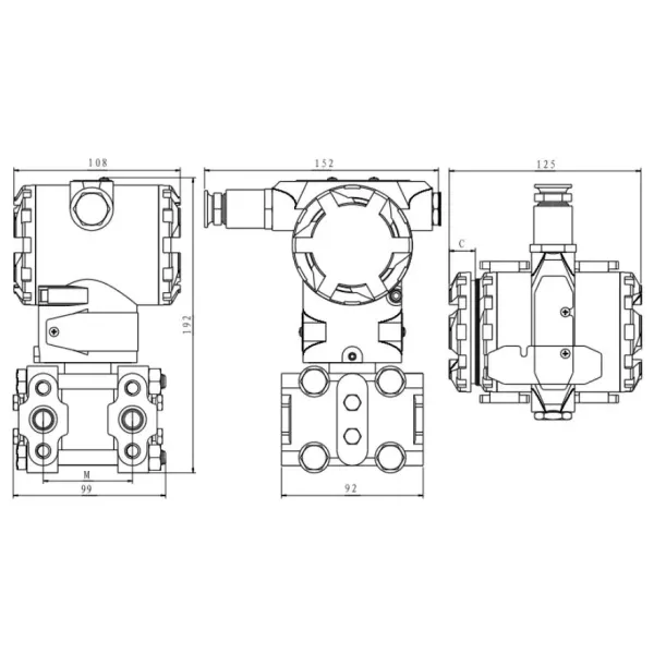 BPHT3351 Differential Transmitter Electrical Differential Pressure Sensor Capacitive Differential Pressure Transmitter