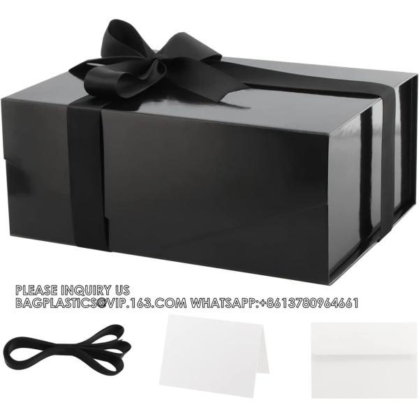 Groomsmen Proposal Boxes, Magnetic Closure Rectangle Collapsible Boxes For Gift Packaging (Matte Black)