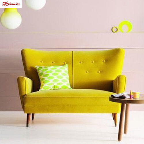 Wear Resistant Modular Tufted Velvet Upholstered Sofa Sets Yellow Brown For Living Room