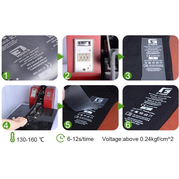 3D Embossed Heat Transfer Label TPU PVC Rubber Pantone For Clothing