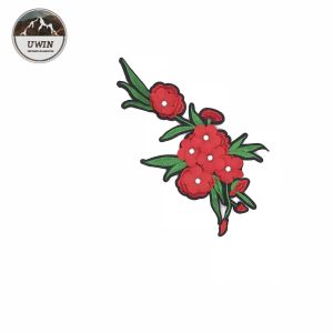 Buy cheap 3D Rhinestone Embroidered Cloth Badges , Red Plum Blossom Patch With Polyester from wholesalers