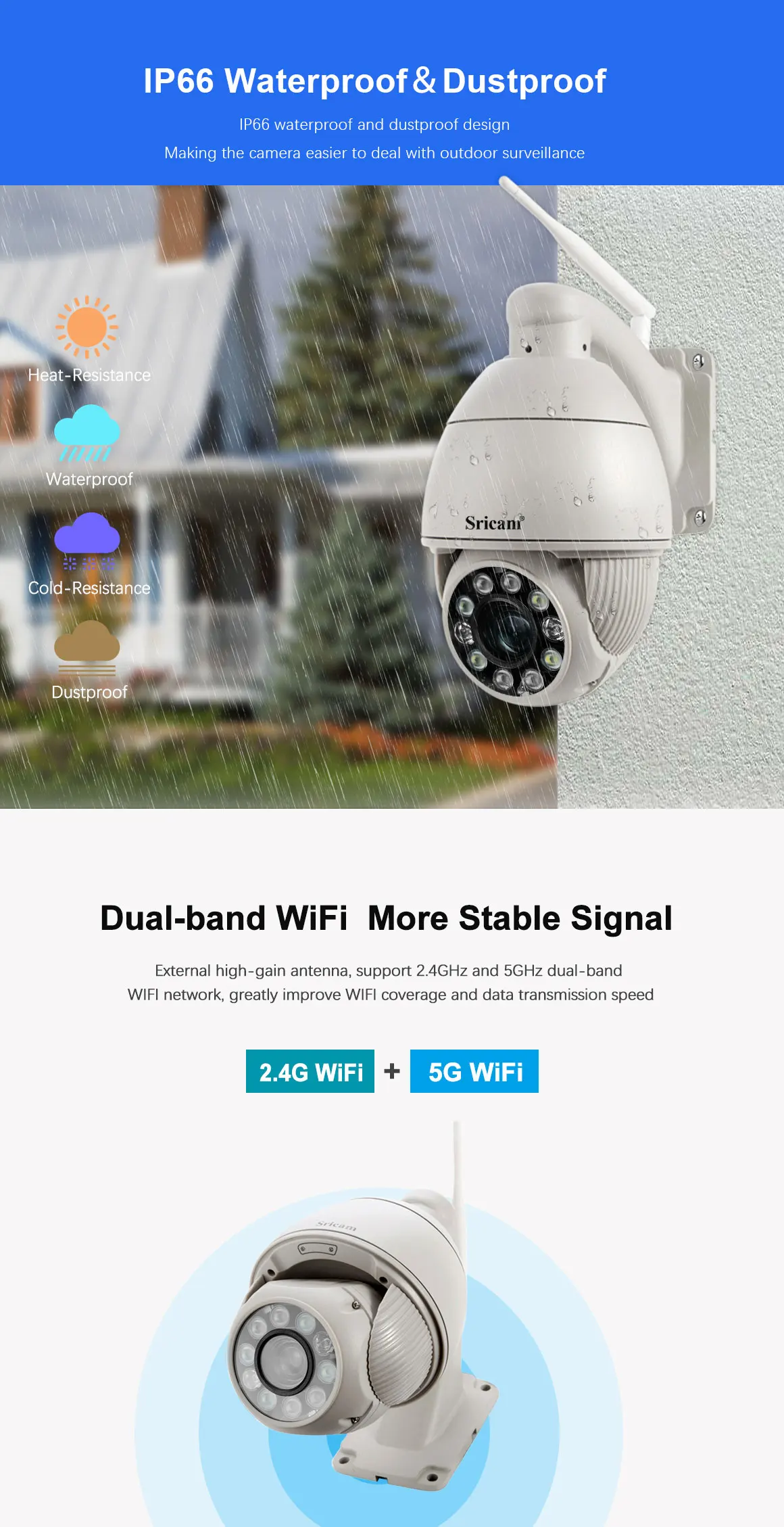 5MP 1920P 10x Optical Zoom Lens,3x Digital Zoom 4.9mm~47.04mm Lens Waterproof Monitoring CCTV Safety Camera Wifi