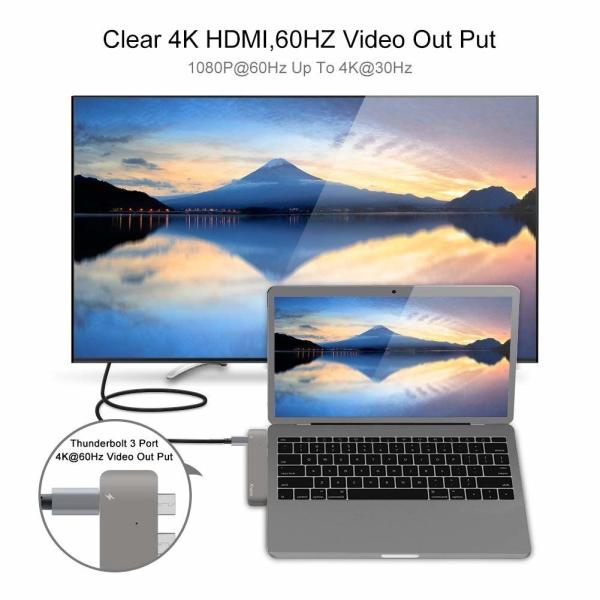 Portable Double Type-C hub adapter 4K hub + card reader + PD charge 4K HD MacBook converter