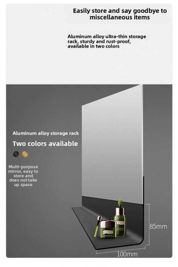 Modern Large Rectangle Metal Frame Mounted Mirror Shelf Touch Switch IP44 Design Style Lights Hotel Use Apartment Villa 3-Year