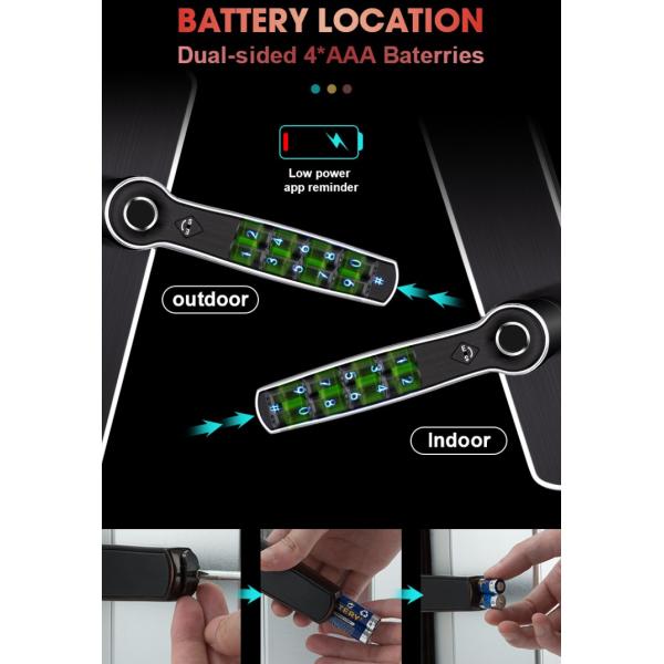 Smart TTlock FPC Fingerprint Door Lock Bluetooth With Reversible Handle